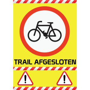 MTB Omleidingsbord Trail Afgesloten