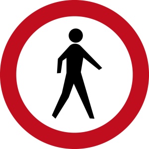 MTB verbodsbord Wandelen