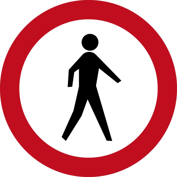 MTB verbodsbord Wandelen