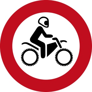 MTB verbodsbord Motorcrossen