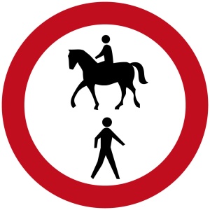 MTB verbodsbord Paardrijden Wandelen