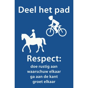 MTB deel-het-pad-bord Ruiter