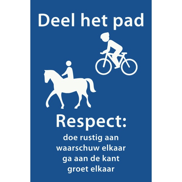 MTB deel-het-pad-bord Ruiter