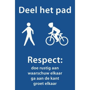 MTB deel-het-pad-bord Voetganger