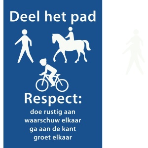 MTB deel-het-pad-bord Voetganger Ruiter