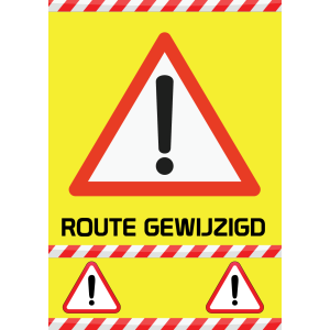 MTB Omleidingsbord Route Gewijzigd