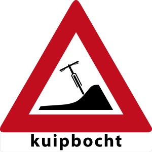 MTB waarschuwingsbord Kuipbocht