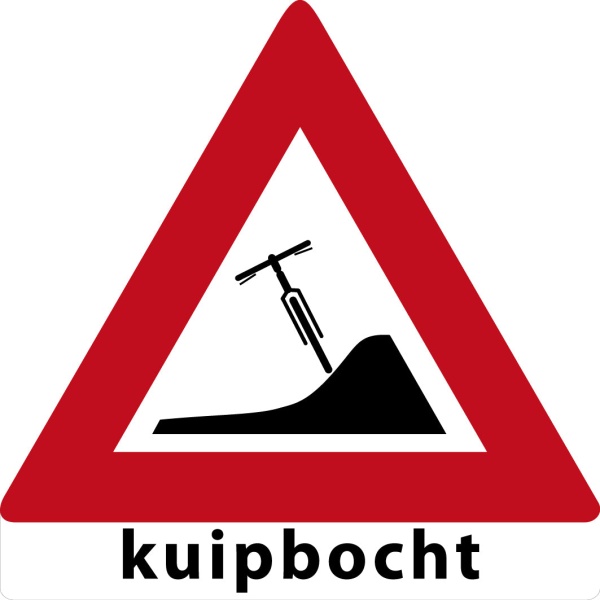MTB waarschuwingsbord Kuipbocht