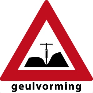 MTB waarschuwingsbord Geulvorming
