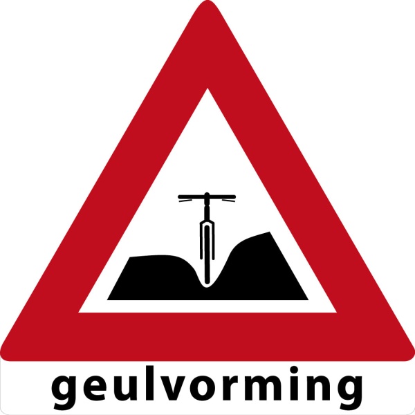 MTB waarschuwingsbord Geulvorming