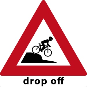MTB waarschuwingsbord Drop Off