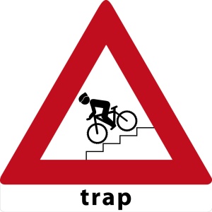 MTB waarschuwingsbord Trap