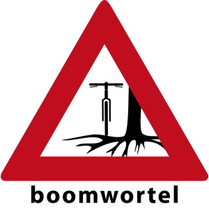 MTB waarschuwingsbord Boomwortel