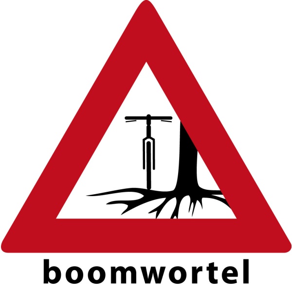 MTB waarschuwingsbord Boomwortel