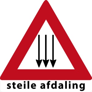 MTB waarschuwingsbord Steile Afdaling