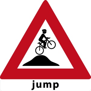MTB waarschuwingsbord Jump