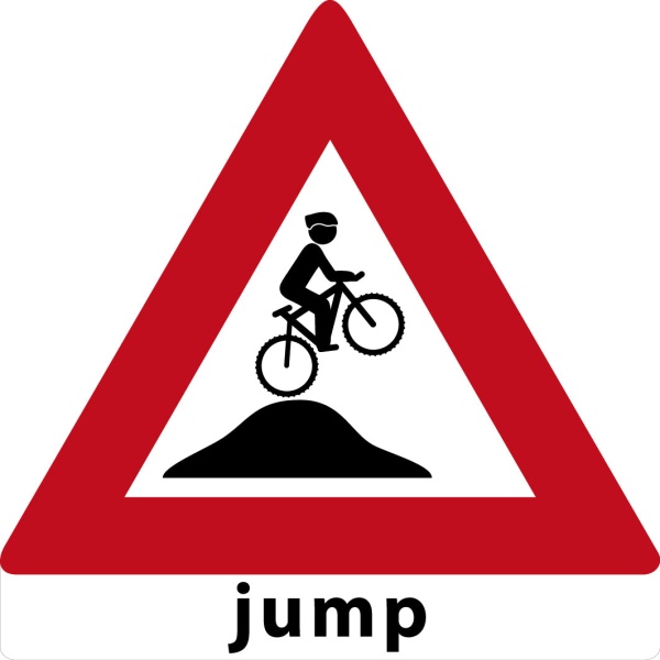 MTB waarschuwingsbord Jump