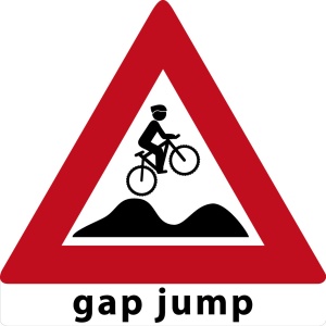 MTB waarschuwingsbord Gap Jump
