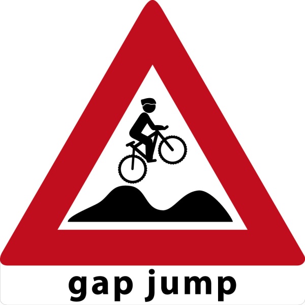MTB waarschuwingsbord Gap Jump