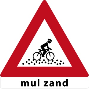 MTB waarschuwingsbord Mul Zand