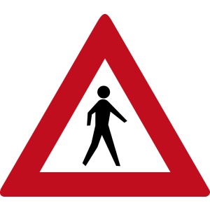 MTB waarschuwingsbord Voetgangers