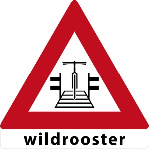 MTB waarschuwingsbord Wildrooster