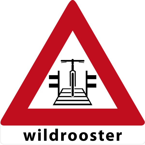 MTB waarschuwingsbord Wildrooster