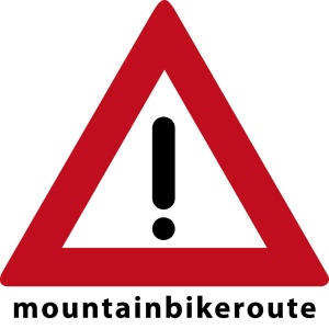 MTB waarschuwingsbord Mountainbikeroute