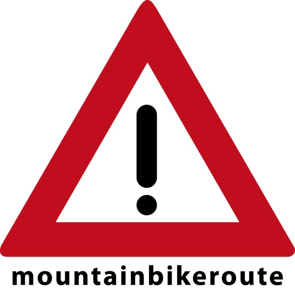 MTB waarschuwingsbord Mountainbikeroute