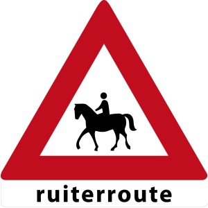 MTB waarschuwingsbord Ruiterroute