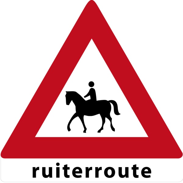 MTB waarschuwingsbord Ruiterroute